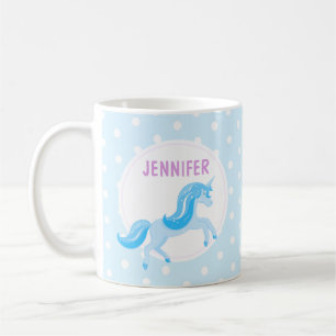 Taza De Café Unicornio azul   Mug para niños