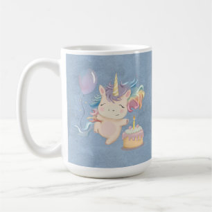 Taza De Café Unicornio bebé con Cojín decorativo arco iris