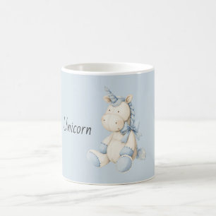 Taza De Café Unicornio Blanco Azul