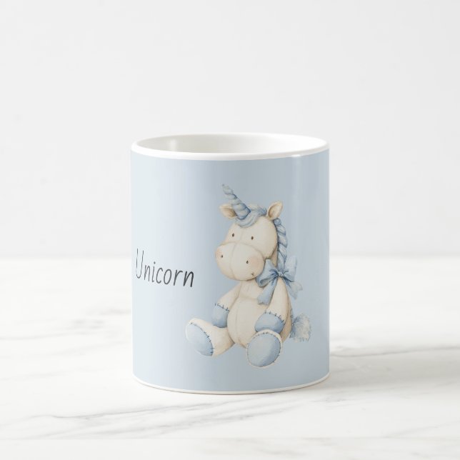 Taza De Café Unicornio Blanco Azul (Centro)