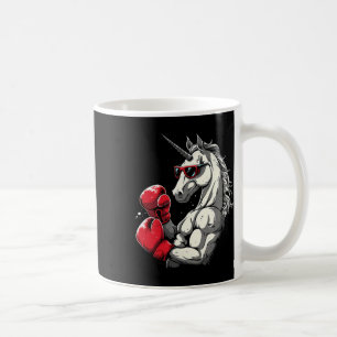 Taza De Café Unicornio Boxeador Con Guantes De Boxeo Kickboxing