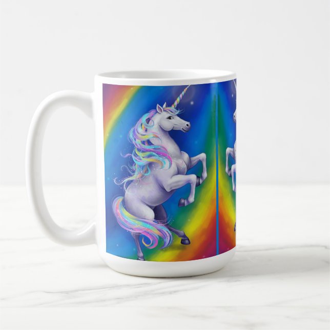 Taza De Café Unicornio con Arcoíris (Izquierda)