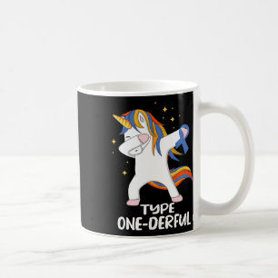 Taza De Café Unicornio Con Cinta Azul Diabetes Tipo 1 DT1 Tipo 