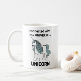 Taza De Café Unicornio Conectado Con El Universo Unicornio