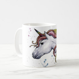 Taza De Café Unicornio de color de agua