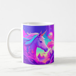 Taza De Café Unicornio de color rosa mágico