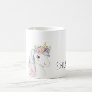 Taza De Café Unicornio de lazo rosa