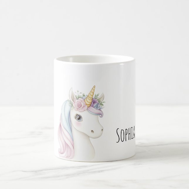 Taza De Café Unicornio de lazo rosa (Centro)