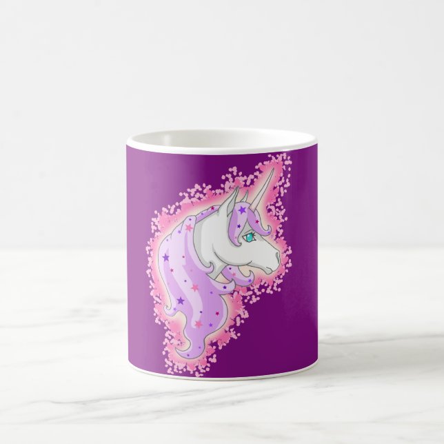 Taza De Café Unicornio de lila rosa (Centro)