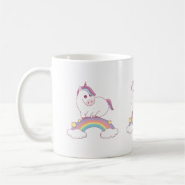 Taza De Café unicornio de pie sobre el arcoiris