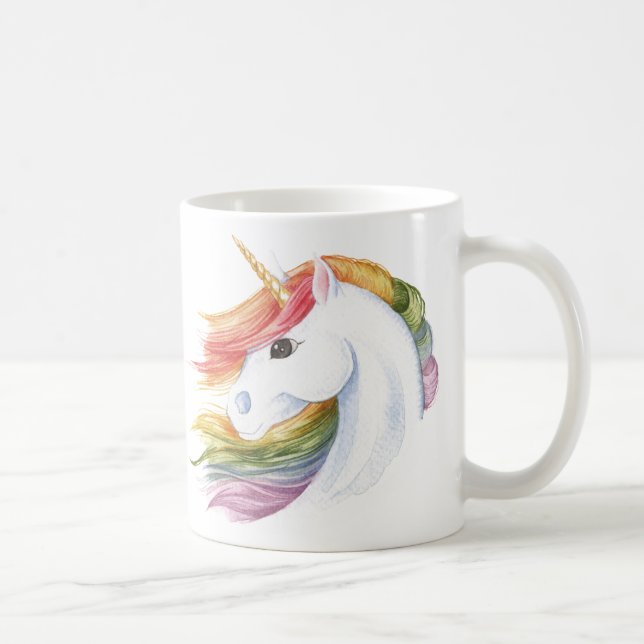 Taza De Café Unicornio del arco iris (Derecha)