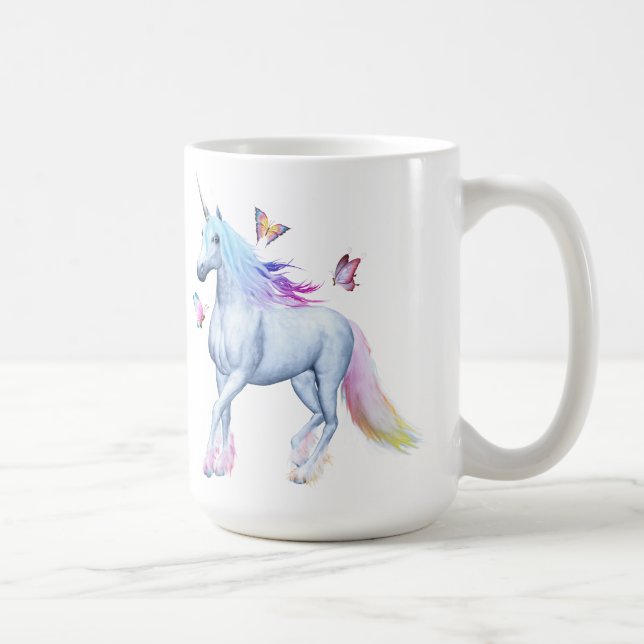 Taza De Café Unicornio del arco iris (Derecha)
