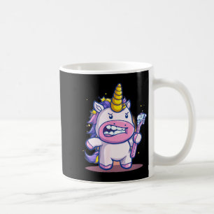 Taza De Café Unicornio Divertido con Gráfico de Cepillo de Dien