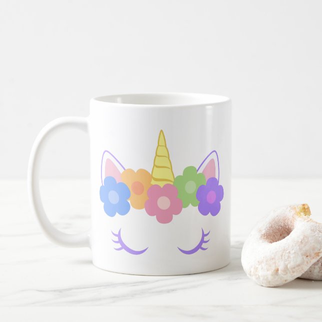 Taza De Café Unicornio elegante (Con donut)