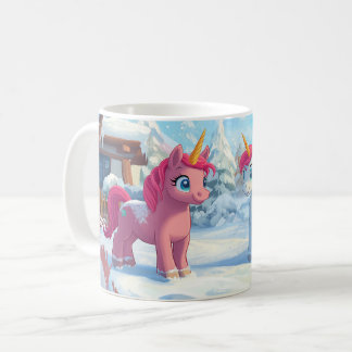 Taza De Café Unicornio en la nieve