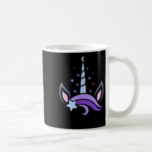 Taza De Café Unicornio Face Eyelashes Celestial Moon Star Boho