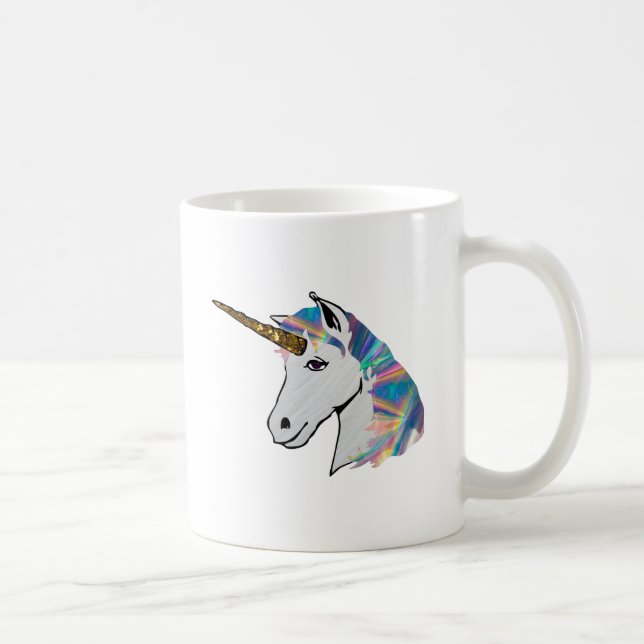 Taza De Café unicornio holográfico (Derecha)