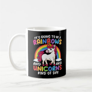 Taza De Café Unicornio Lindo Caprichoso Divertido Arcoíris y Un