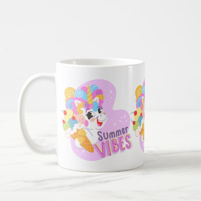 Taza De Café Unicornio lindo con helado (Izquierda)