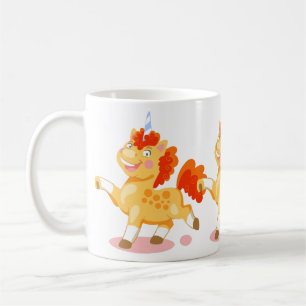Taza De Café Unicornio naranja divertido