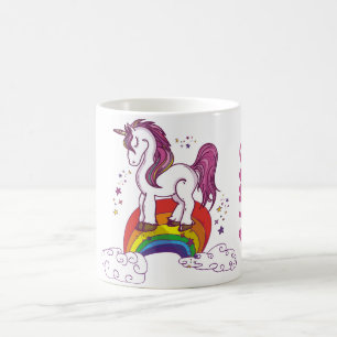 Taza De Café Unicornio Personnalisable del arco iris
