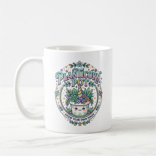 Taza De Café Unicornio Planticornio Maceta POD Listo POD Arte_1
