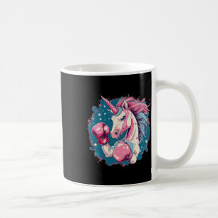 Taza De Café Unicornio Rosa Gracioso Con Guantes De Boxeo 1