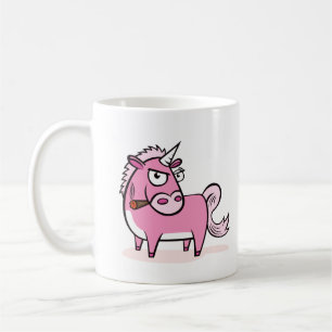 Taza De Café Unicornio rosa humeante