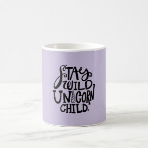 Taza De Café Unicornio Salvaje Púrpura Lavanda