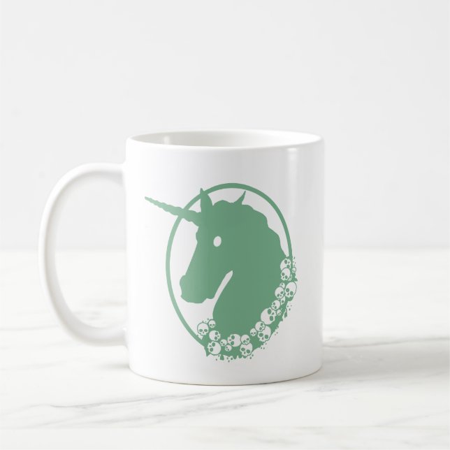 Taza De Café Unicornio Zombie Verde (Izquierda)
