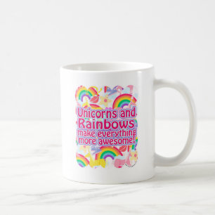 Taza De Café Unicornios y arco iris