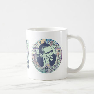 Taza De Café Unidad de Obama, esperanza, cambio y paz 2012