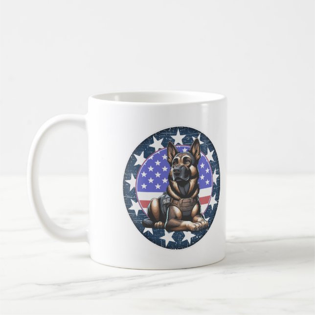 Taza De Café Unidad de Perros Policiales Militares K9 (Izquierda)