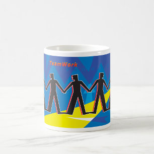 Taza De Café Unidad de Trabajo en Equipo Personas Agarradas de