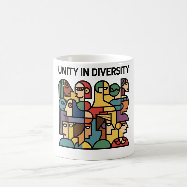 Taza De Café Unidad en la diversidad - Mínimo barril de arcoiri (Centro)