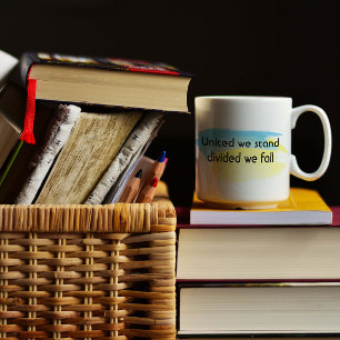 Taza De Café Unidos estamos citando a Ucrania azul amarilla
