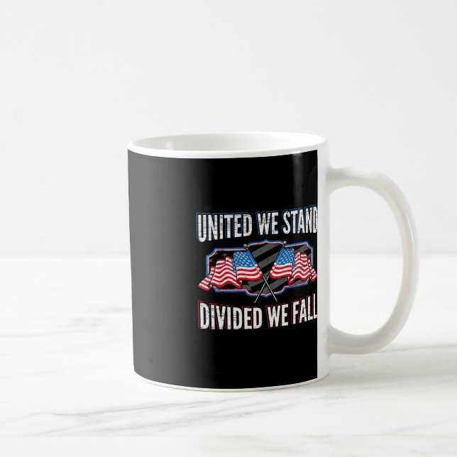 Taza De Café Unidos nos dividimos nos caemos patriotas estadoun (Derecha)