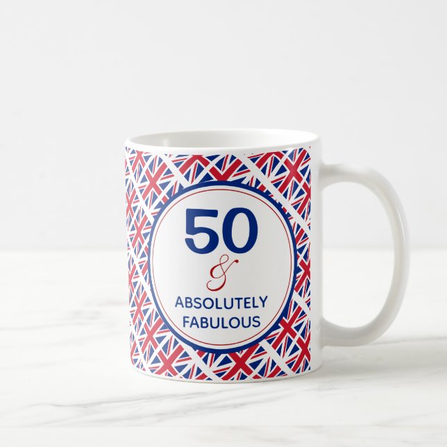Taza De Café UNION JACK 50 y GRAN BRETAÑA absolutamente Fabulos (Derecha)