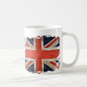 Taza De Café Union Jack destrozado envejecido