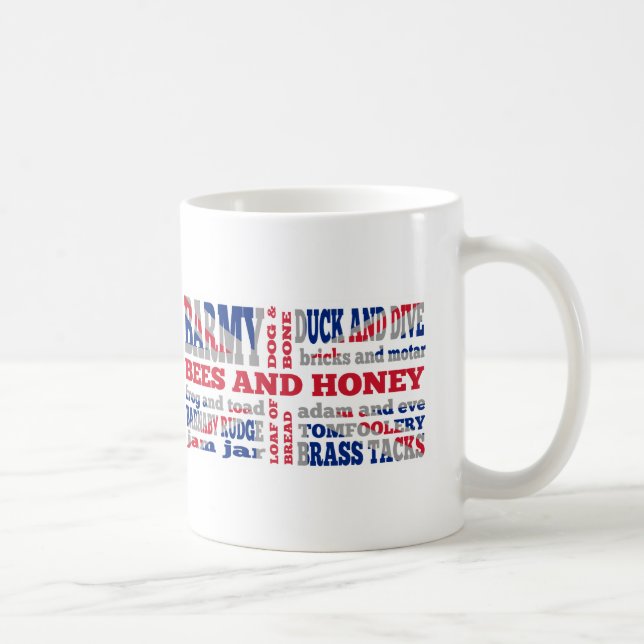 Taza De Café Union Jack, jerga de rima de gallos (Derecha)