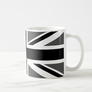 Taza De Café Union Jack negro y gris