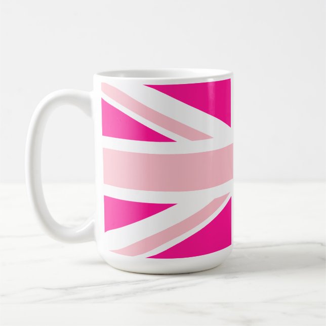 Taza De Café Union Jack Rosa Profundo (Izquierda)