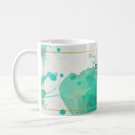 Taza De Café uniq moderno abstracto de acuarela verde personali