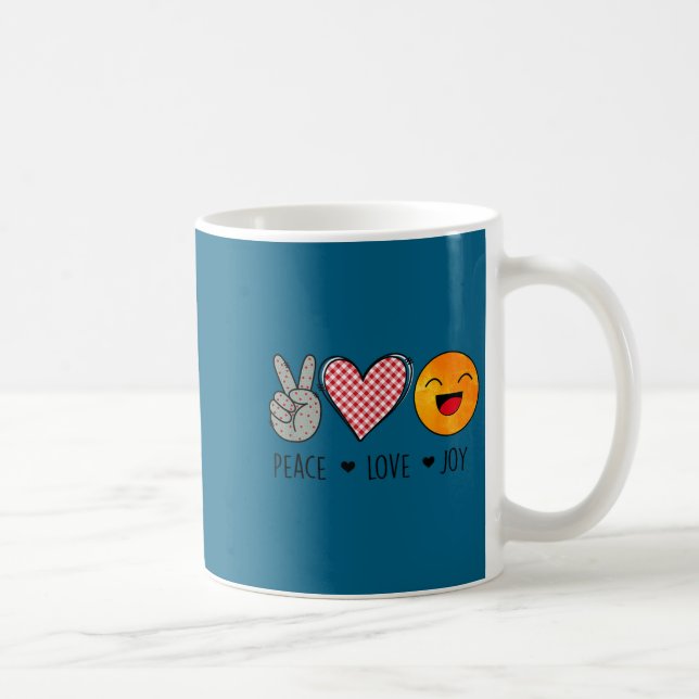 Taza De Café Unique Design Peace Love Joy Hapness Motivational  (Derecha)