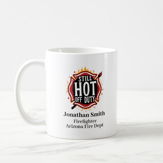 Taza De Café Unique Firefighter Badge in Red Maltese Cross (Izquierda)