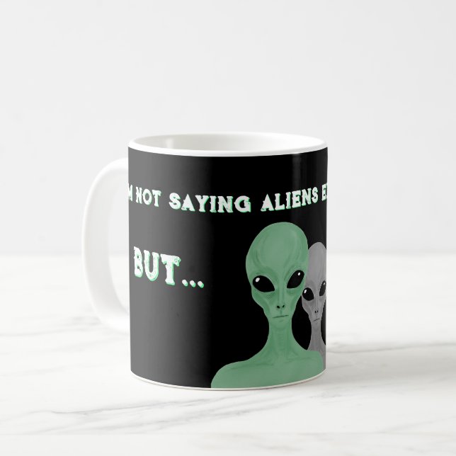Taza De Café Unique Hand Drawn Multi Coloured Aliens  (Anverso izquierdo)