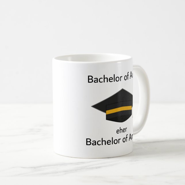 Taza De Café Unispruch "Bachelor of Angst" Geschenk, Studenten (Anverso derecho)