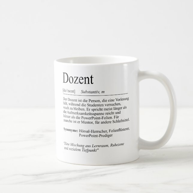 Taza De Café Unispruch "Dozent" Student Geschenk, Studenten (Derecha)