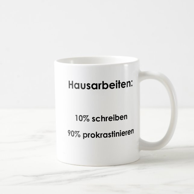 Taza De Café Unispruch "Hausarbeiten" Geschenk, Studenten (Derecha)