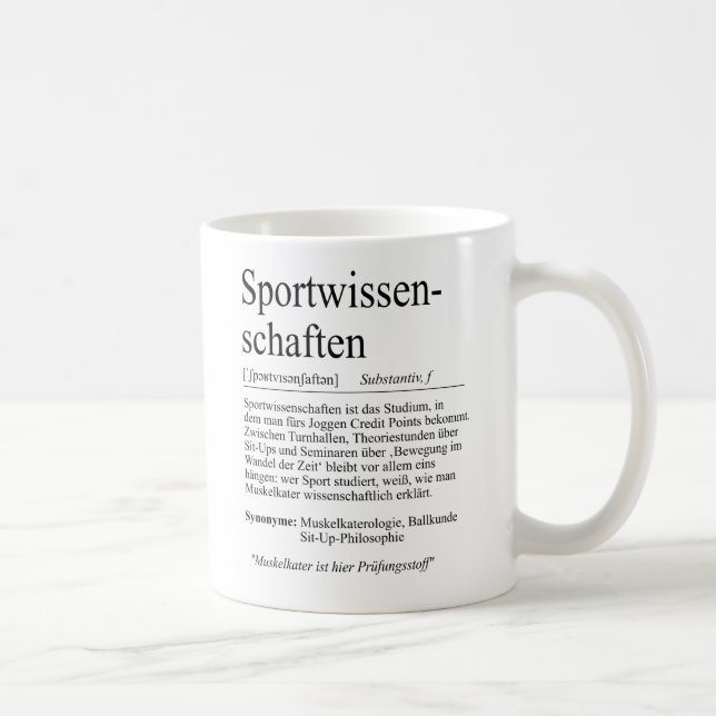 Taza De Café Unispruch "Sportwissenschaften" Studenten (Derecha)